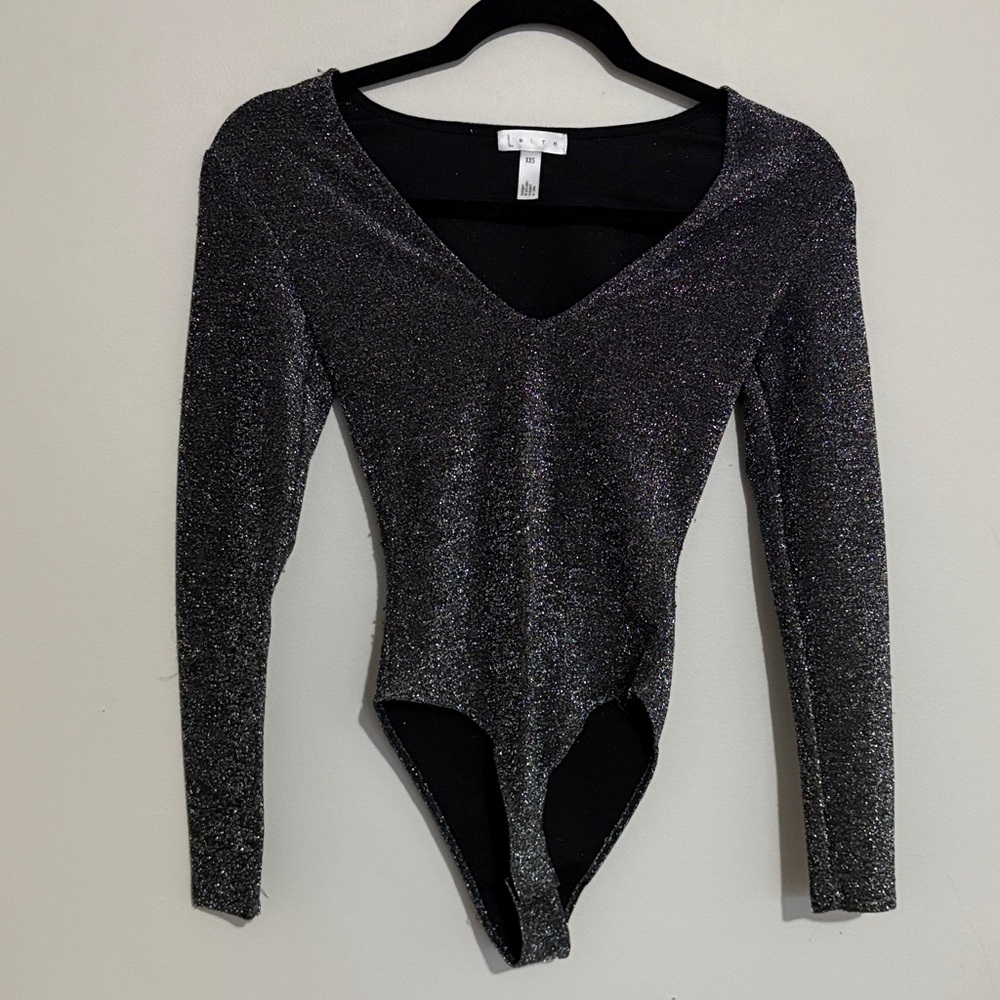Leith Black Sparkle Bodysuit